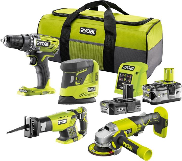 Actual product image Ryobi 5133004757 R18CK4E-242S Kombi-Set 18 Volt 2,0/4,0 Ah Li-Ion