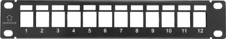 Image du produit Renkforce RF-4996626 Panneau de brassage 12 ports 254 mm (10") Non équipé 1U Noir