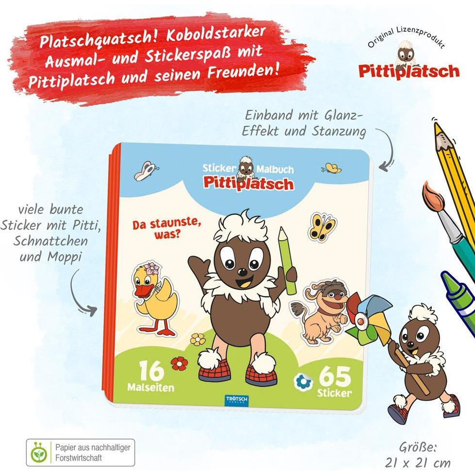 Thumbnail - Trötsch Unser Sandmännchen Malbuch Stickermalbuch Pittiplatsch