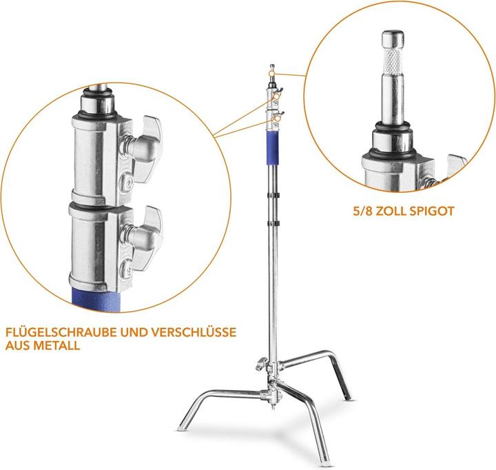 Produktbild Walimex pro Pro Lampenstativ mit verstell. Fuss, 320cm (320 cm, 11 kg)