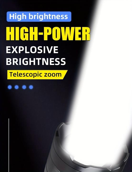 Actual product image PhoneLook LED Taschenlampe wiederaufladbar USB-C 2000 Lumen starker Strahl 800m verstellbarer Fokus (2000 lm)