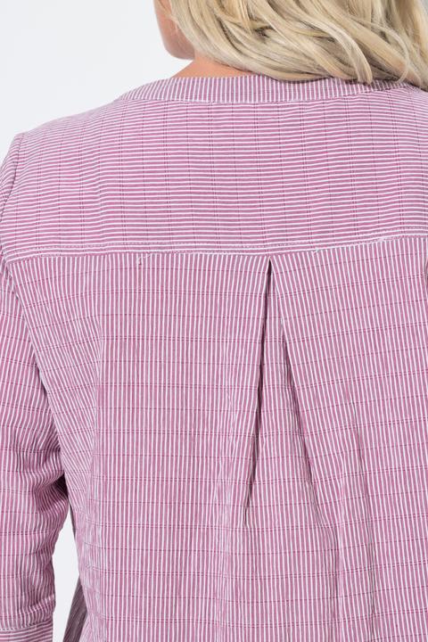 Actual product image Ulla Popken Textured Stripe Pintuck Blouse (54)