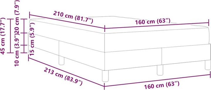 Produktbild vidaXL Boxspringbett (160 x 210 cm)