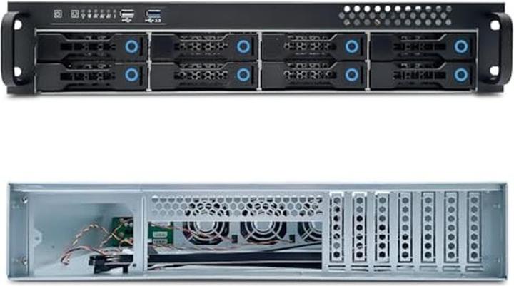 Produktbild Fantec 2U Servergehäuse mit 12G/6G Backplane für 8x SATA/SAS HDD/SSD, extern