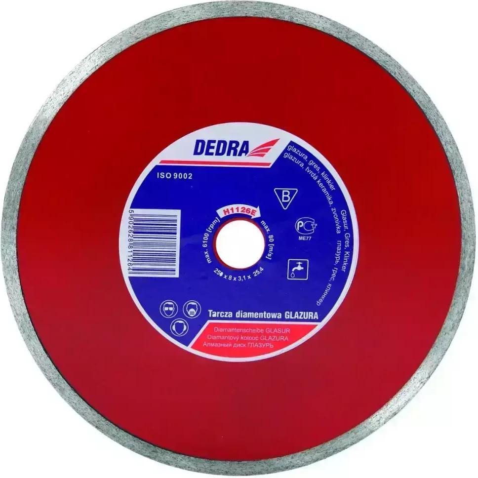 Dedra, Sägeblatt, Durchgehende Diamanttrennscheibe zum Schneiden von glasierten Fliesen, 200 x 25,4 mm H1123E