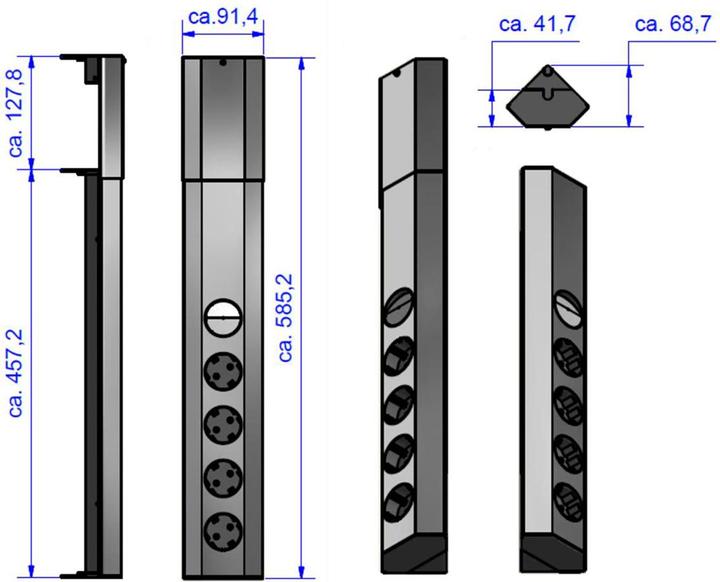 Actual product image Bachmann CASIA 4xCEE7/3 Alu profile (4 x, CEE 7/3, 2 m)