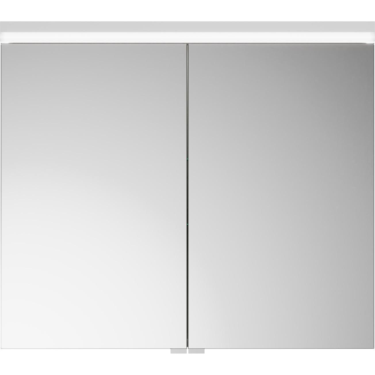 burgbad, Spiegelschrank, Lin20 Spiegelschrank LED-Beleuchtung inklusive Waschtischbeleuchtung, 2 Türen, 800x700x170m
