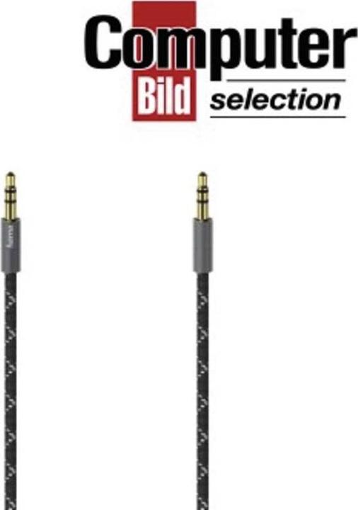 Actual product image Hama Audio cable, 3.5 mm jack st. - st., stereo, metal, gold-plated, 1.5 m (1.50 m)