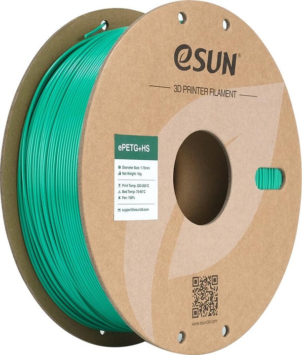 Actual product image eSUN EPETG+HS 1.75mm SOLID GREEN 1kg (PETG, 1.75 mm, 1000 g, Green)