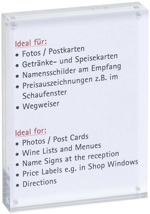 Valeurs nutritives et ingrédients Maul Cadre photo, (l)75 x (P)20 x (H)50 mm, transparent