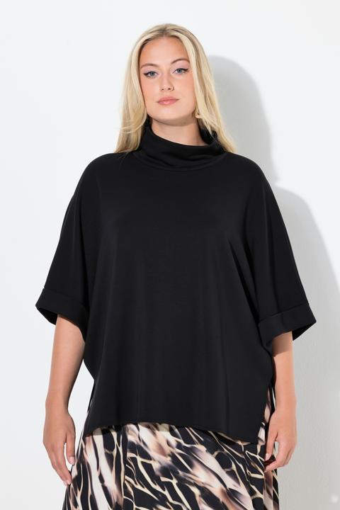 Produktbild Ulla Popken Sweat-Poncho, oversized, Stehkragen, Halbarm (58, 60, 62)