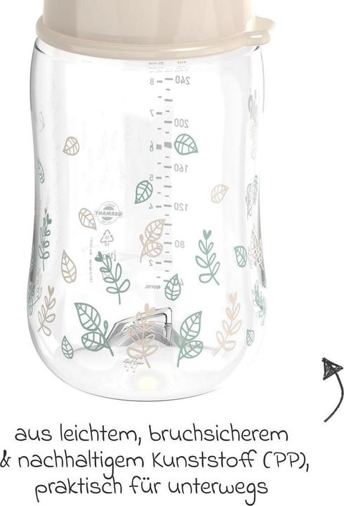 Produktbild NIP Babyflaschen PP-Flasche Cherry Green 260 ml + Latex-Trinksauger (260 ml)