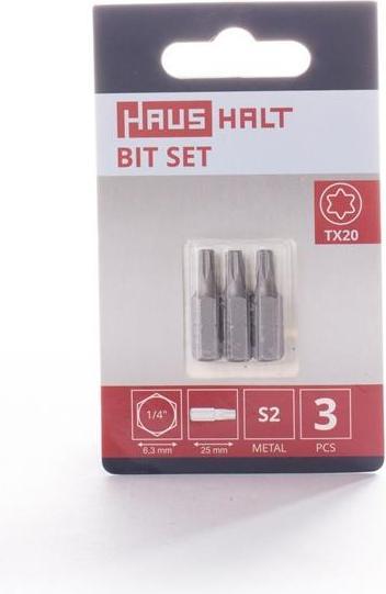 Produktbild Haushalt SCREWDRIVER BIT TX20X25MM 3PCS (Innensechsrund TX)