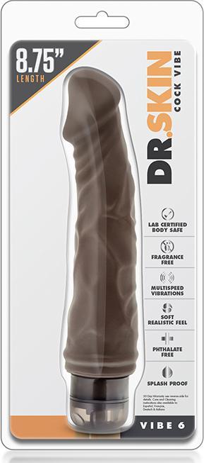 Actual product image Blush Dr. Skin â Cock Vibe no6 vibrator â chocolate