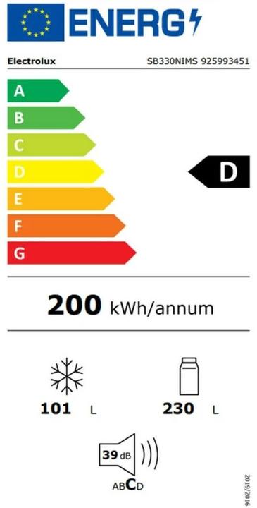 Energie-Label Electrolux SB330NIMS (328 l)