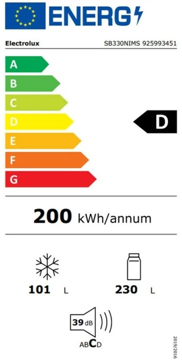 Energy Label Electrolux SB330NIMS (328 l)
