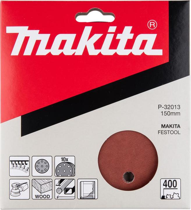 Produktbild Makita Ø 150mm Schleifpapier Klett Korn 400 ( 10 Stück ) (400)