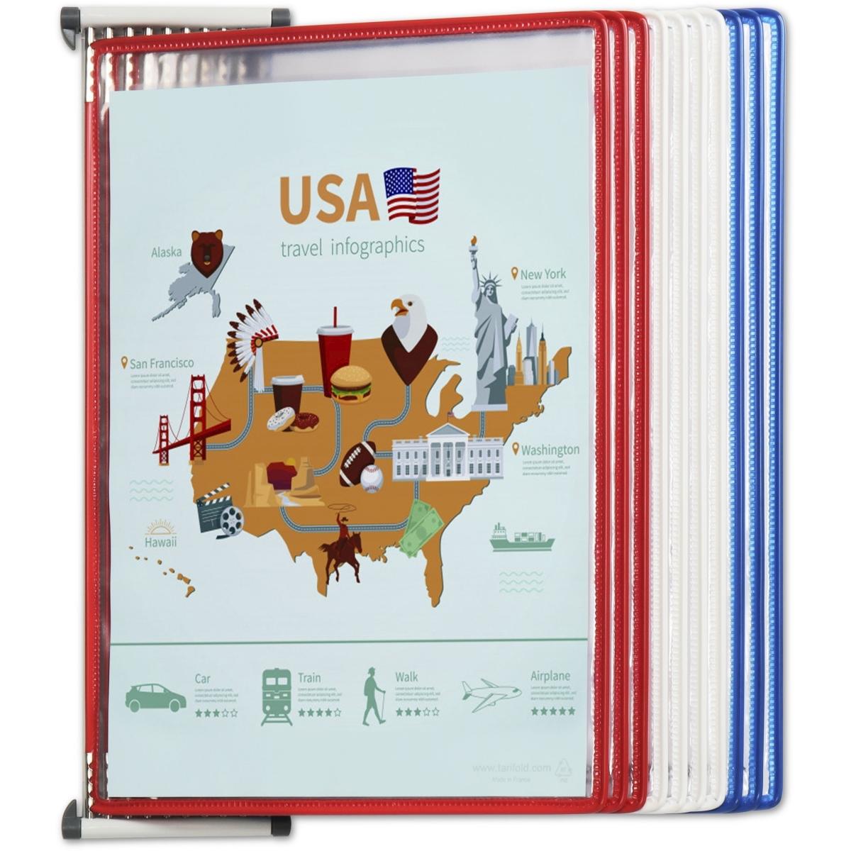 Thumbnail - Tarifold, Informationsschild, Wand-Sichttafelelement 10 Tafeln Sortierung USA