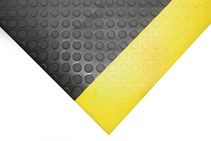 Actual product image Coba Europe Workplace floor covering L900xW600xS9.5mm black with yellow stripes foam (90 x 60 cm)