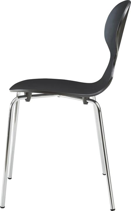 Actual product image En.Casa Esszimmerstuhl Kil 4er Set Schwarz/Chromfarben