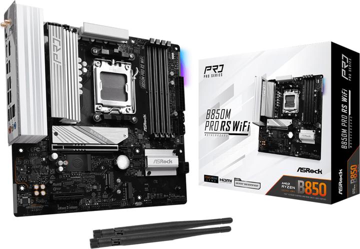 Image du produit AsRock B850M Pro RS WiFi (AM5, AMD B850, mATX)