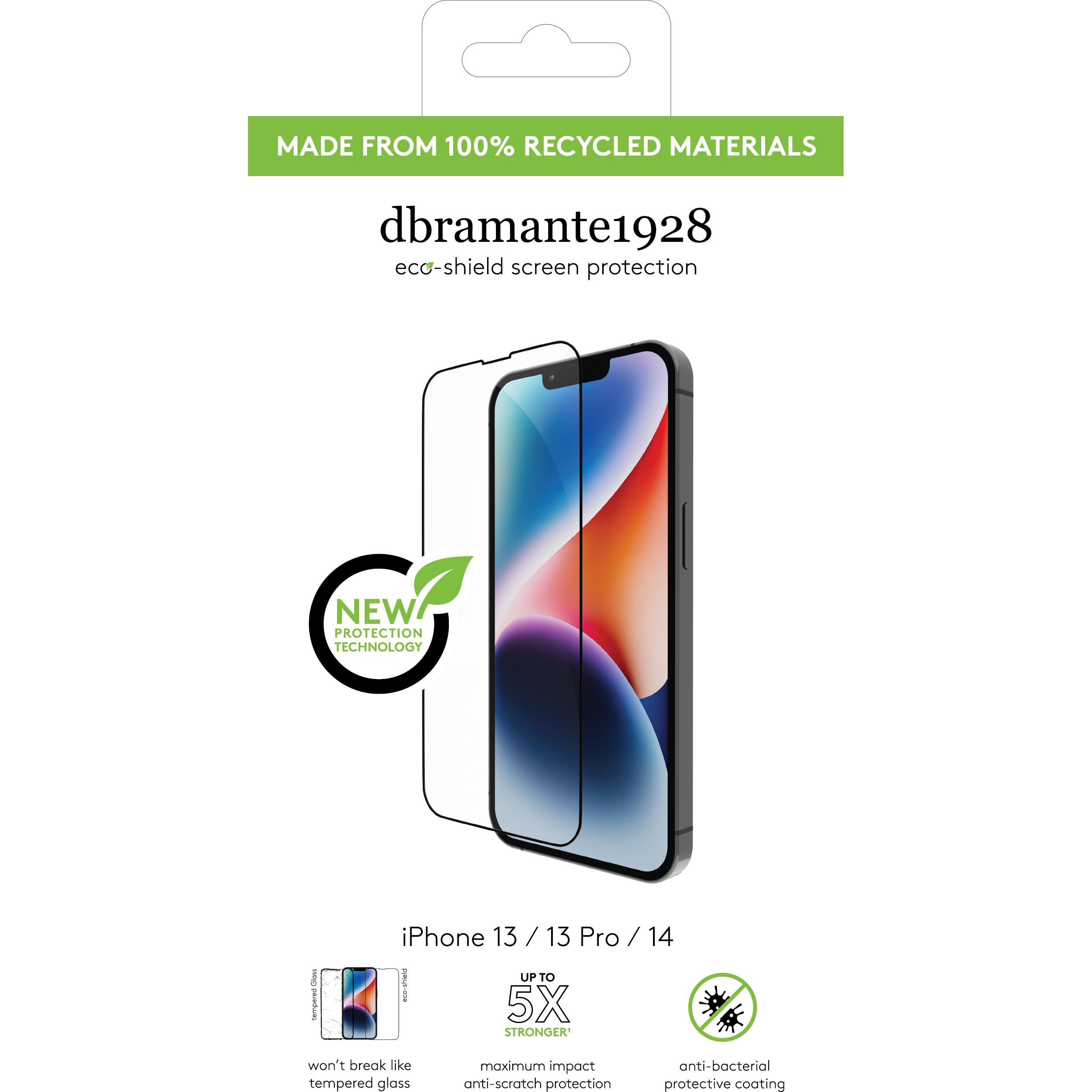 Thumbnail - dbramante1928 Eco-Shield (1 Stück, Apple iPhone 13, Apple iPhone 13 Pro, Apple iPhone 14), Smartphone Schutzfolie, Schwa...