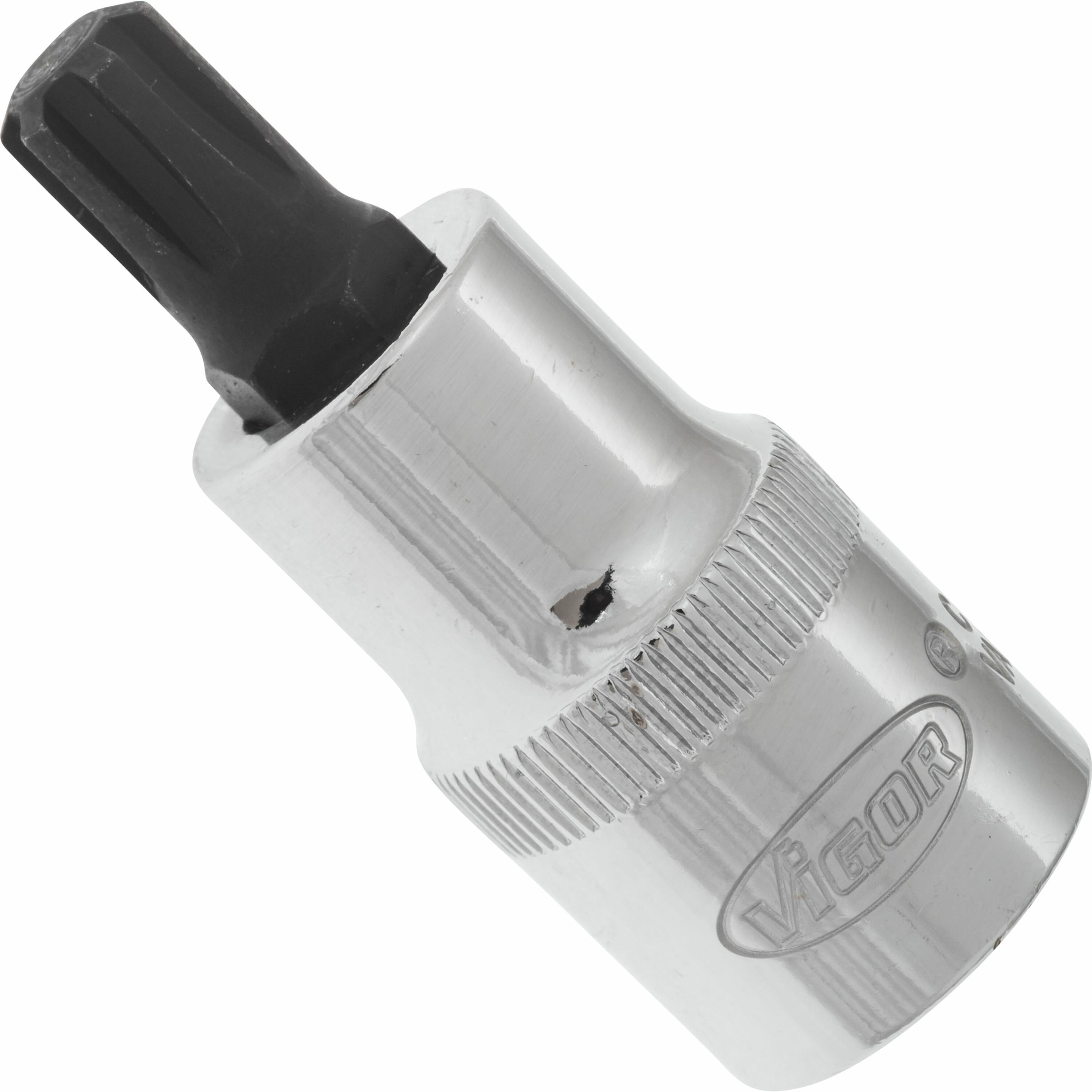 Vigor, Steckschlüssel + Stecknuss, RIBE Schraubendreher-Einsatz ∙ V2206 ∙ Vierkant12,5 mm (1/2 Zoll) ∙ Innen Keilprofil ...
