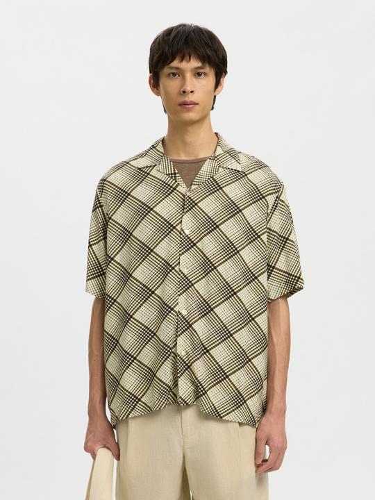 Actual product image Selected Gemustertes Kurzarmhemd (S)