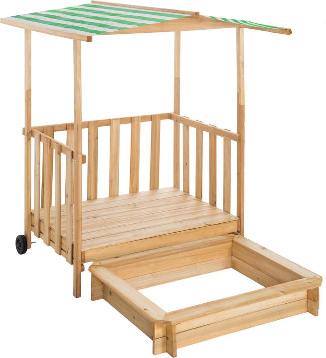 tectake Sandpit with play deck and canopy Gretchen