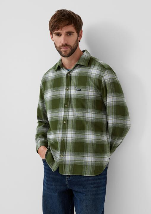 Immagine prodotto s.Oliver Hemd Regular Fit: Kariertes Flanellhemd mit Brusttasche (S)