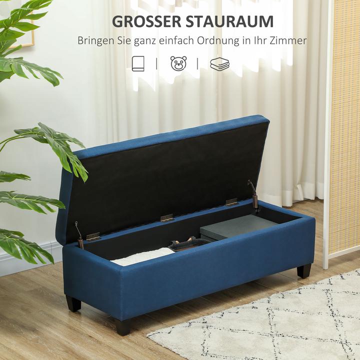 Image du produit Homcom Sitzbank Polyester, Eukalyptusholz Blau (49 cm)