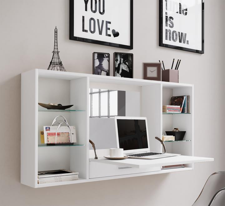 Actual product image VCM Dressing Table Wall Desk Wall Shelf Teala Mirror (115 x 20 x 60 cm)