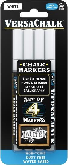 VersaChalk - Marqueur blanc pour craie liquide, set de 4 pointes 3mm (4x)