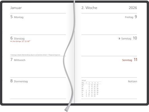 Produktbild TimerSoftTouchpink2026 (1 Woche / 2 Seiten)