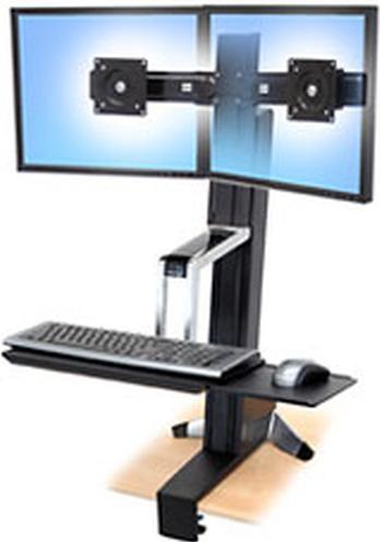 Produktbild Ergotron desk stand, WorkFit-S dual, adjustable, 24 inch VESA +, lift, r (Tisch, 24", 12.70 kg)