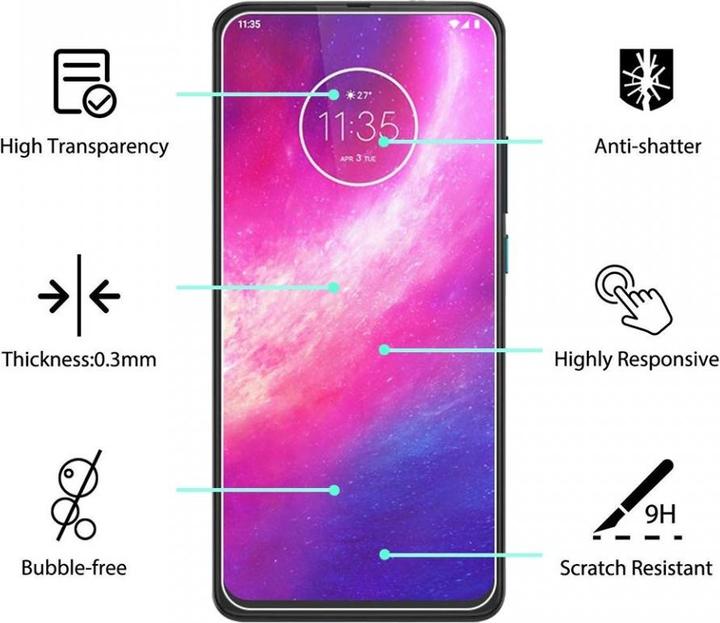 Image du produit Screenguard Motorola One Hyper Protection en verre blindé Case Friendly Design (1 pcs, Motorola One Hyper)