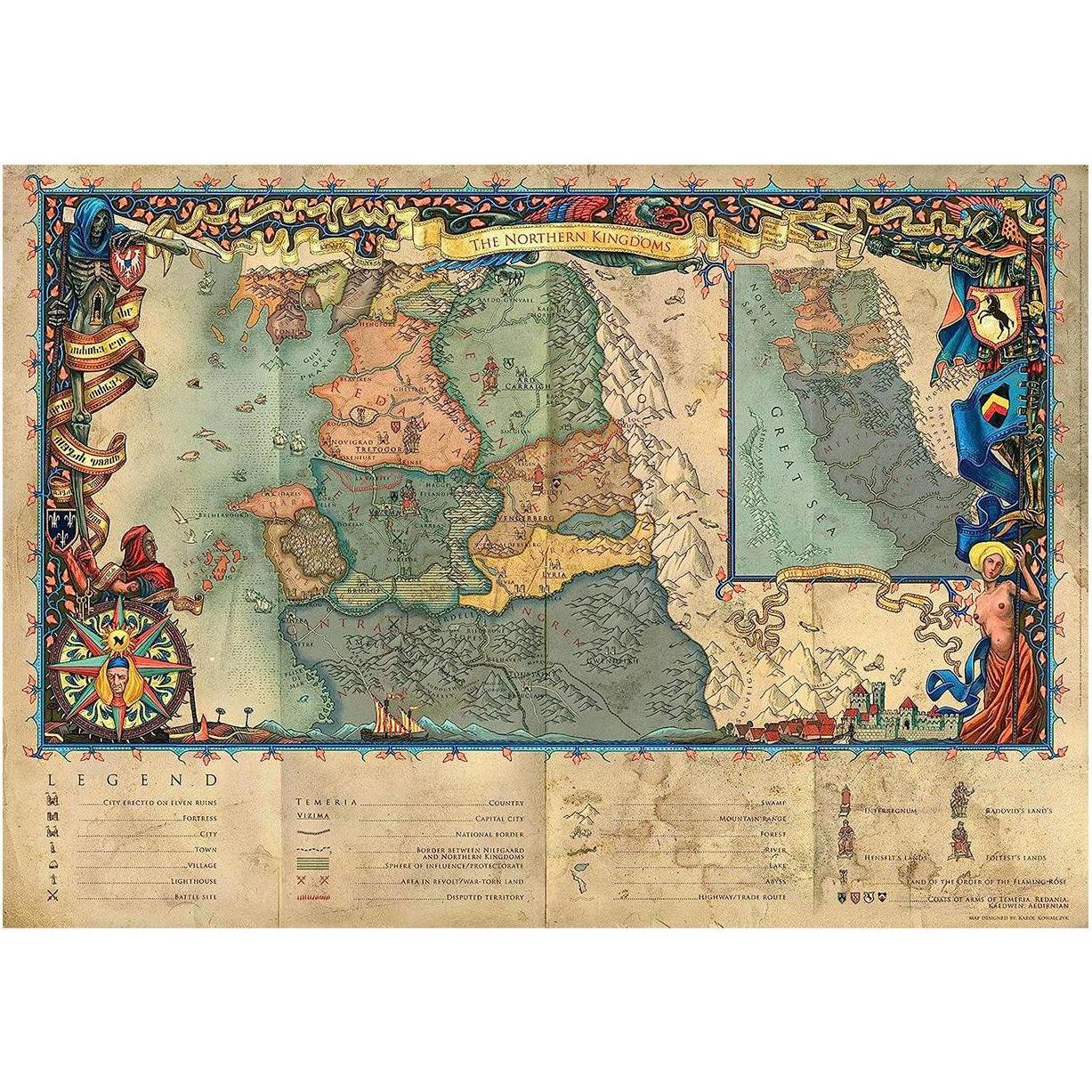 Thumbnail - Good Loot The Witcher: Northern Kingdom Map - Puzzle (1000 Teile)