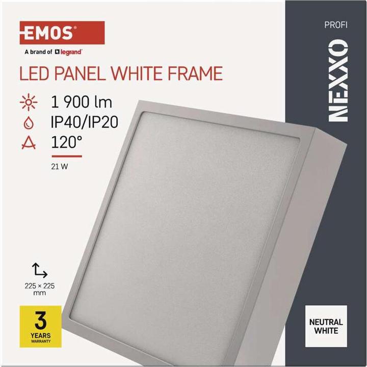 Actual product image Emos Surface-mounted LED light NEXXO, square, white, 21W,Neutral white (1900 lm)
