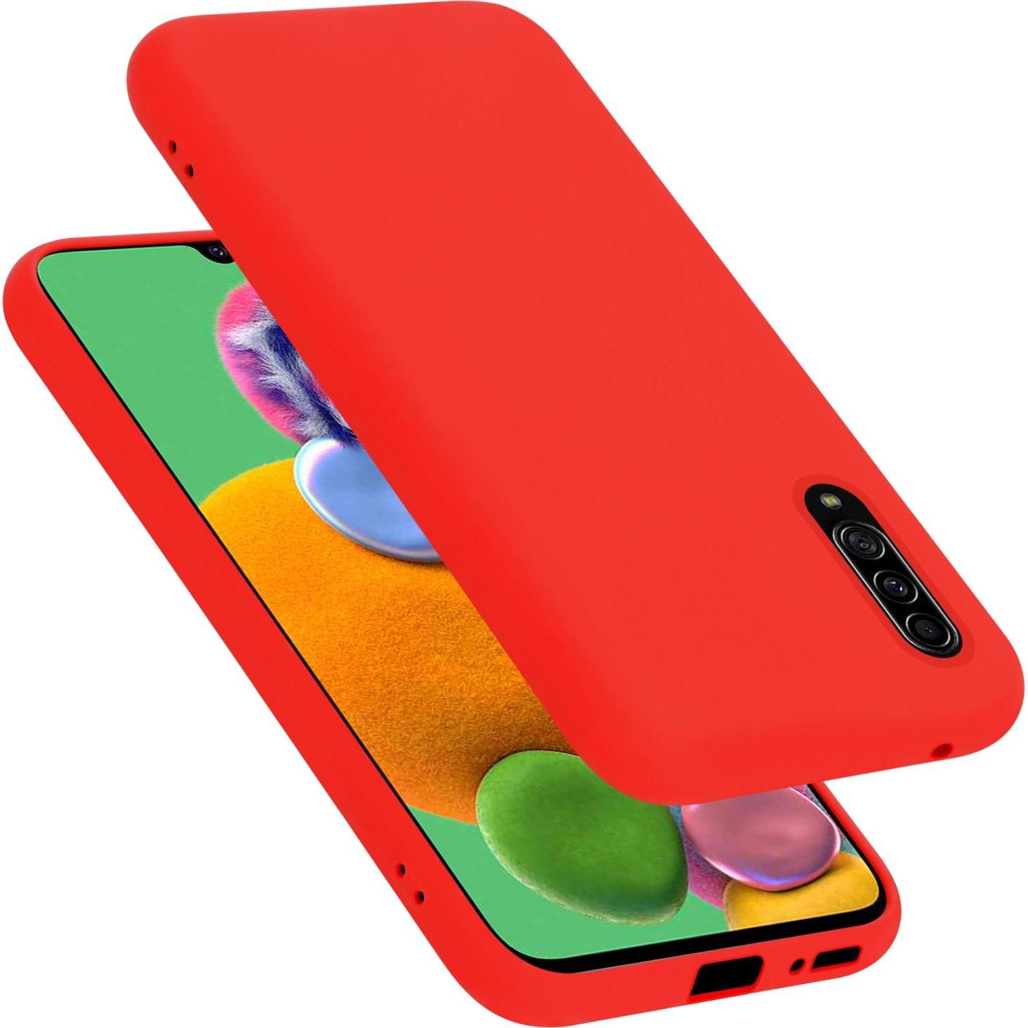 Cadorabo TPU Liquid Silicone Case Hülle für Samsung Galaxy A90 5G (Samsung Galaxy A90 5G), Smartphone Hülle, Rot