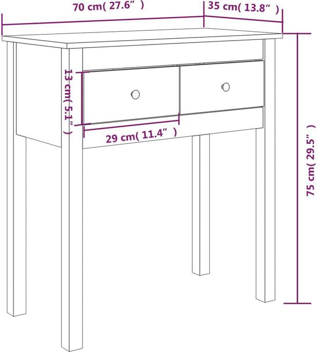 Image du produit vidaXL Konsolentisch (35 x 35 x 75 cm)