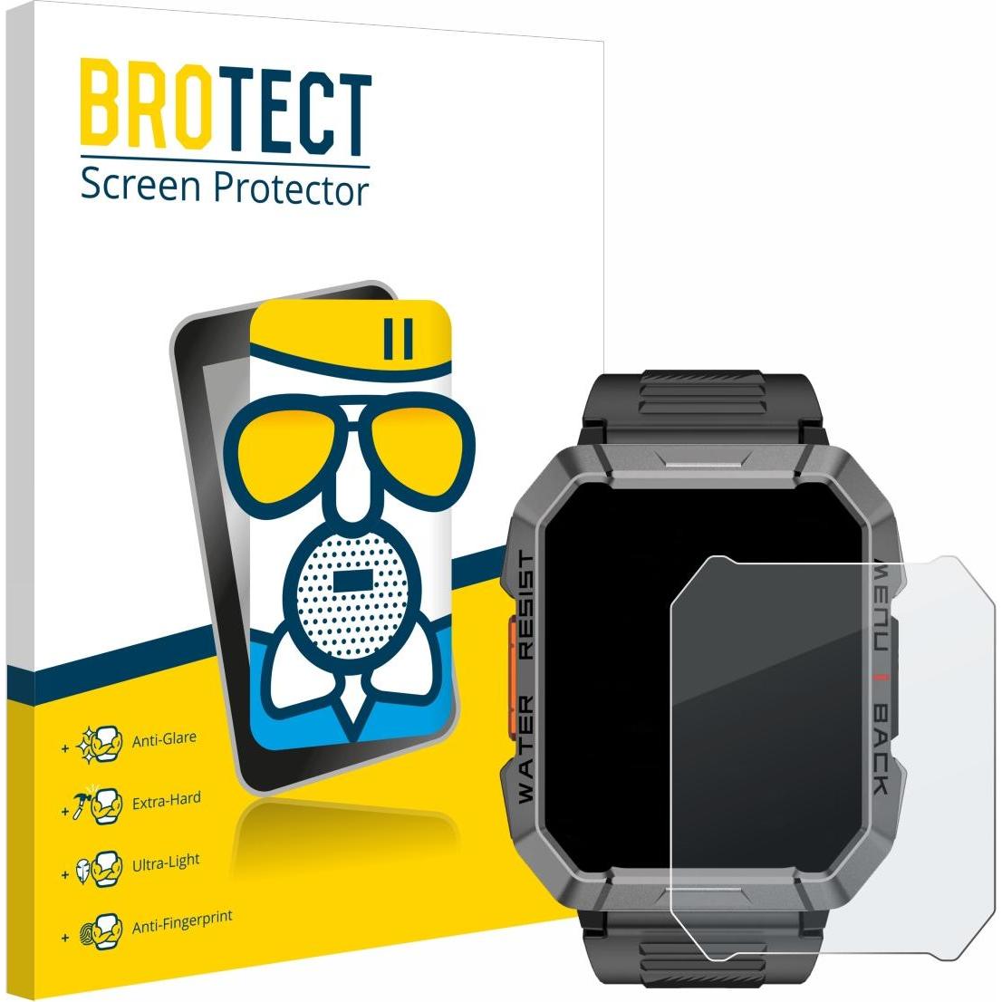 BROTECT Schutzglas Schutzfolie Displayschutz Display Schutz Glas Folie matt, Smartwatch Schutzfolie, Grau