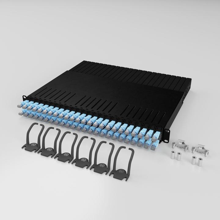 Productafbeelding PATCHBOX één / 8RU / Cat 6A, STP, 0,8 m, blauw (U/FTP, CAT6a, 0.80 m)