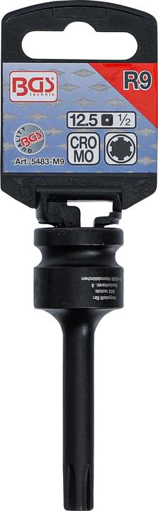 Actual product image BGS Impact Bit Socket | 12.5 mm (1/2") Drive | Spline (for RIBE) M9 (Inner square)