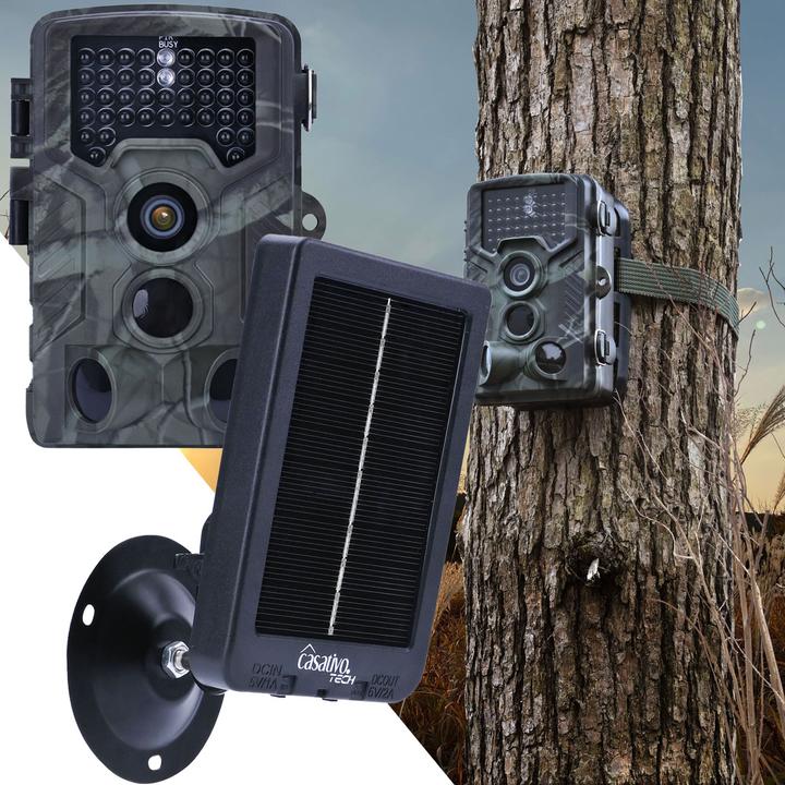 Actual product image Casativo Full HD wildlife camera with 3 motion sensors, incl. solar panel battery, 3000 mAh