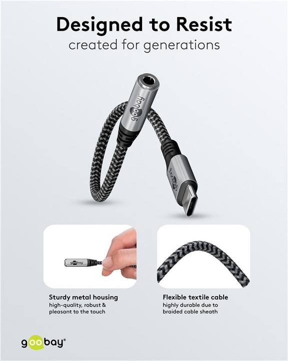 Actual product image Goobay USB-C to jack adapter (USB Type C, 3.5mm socket)