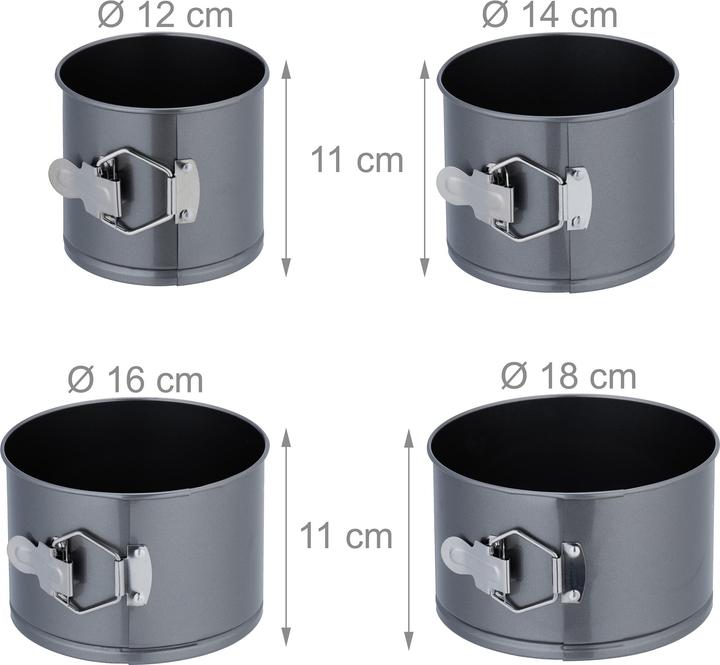 Immagine prodotto Relaxdays Set di teglie a forma di molla da 4 pezzi (18 cm)