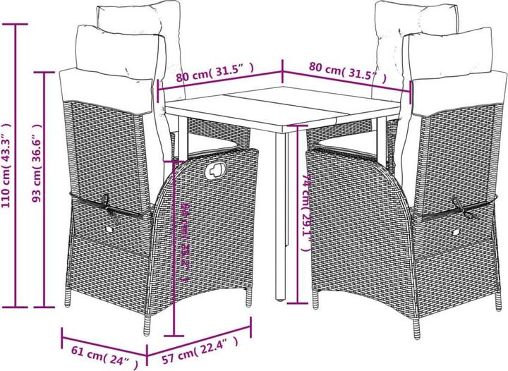 Produktbild vidaXL Garten Essgruppe
