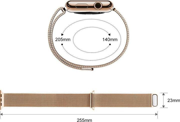 Image du produit PhoneLook Bracelet milanais en acier or vintage 38mm / 40mm / 41mm (38 mm, 40 mm, 41 mm, Aluminium)