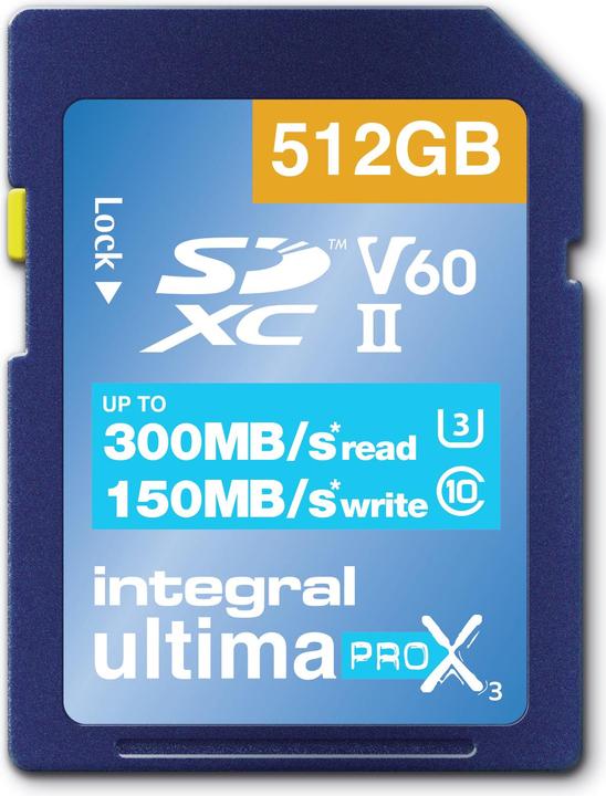 Produktbild 512GB ULTIMAPRO X3 UHS-II V60 Professional Grade SD Card Up to 300MB/s Read & 150MB/s Write (512 GB, SDXC, U3, UHS-II)