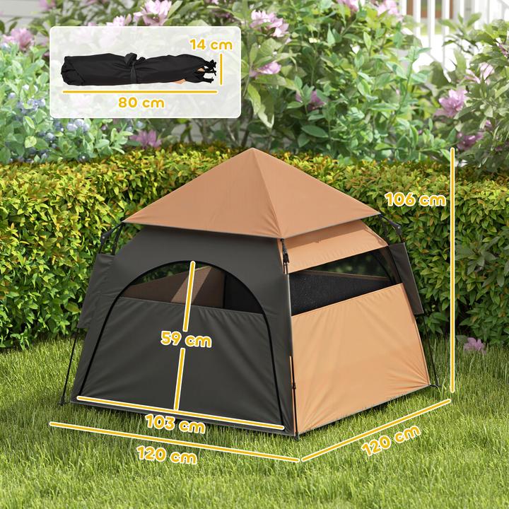 Immagine prodotto PawHut Haustierzelt Polyester Braun (Tenda per cani)
